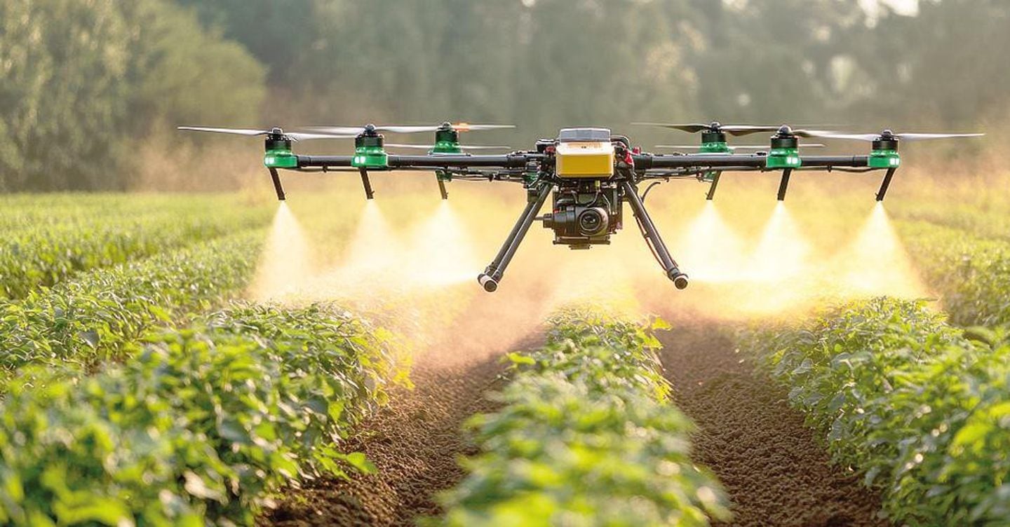 La foto di un drone che vola sopra un capo